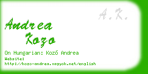 andrea kozo business card